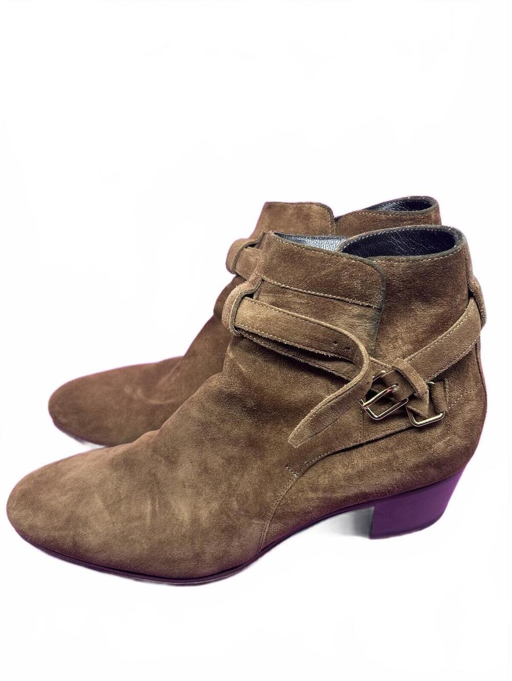 30% Off with BUNDLE! Saint Laurent Suede Wyatt Jodhpur Boots - Tobacco/Nut Suede - Picture 2 of 9